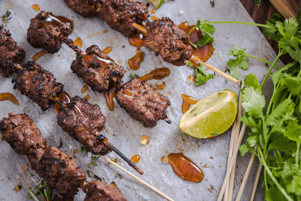 Lime and Coriander Beef Skewers