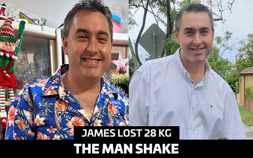 James lost 28kg in 5 months using The Man Shake Chocolate — before & after