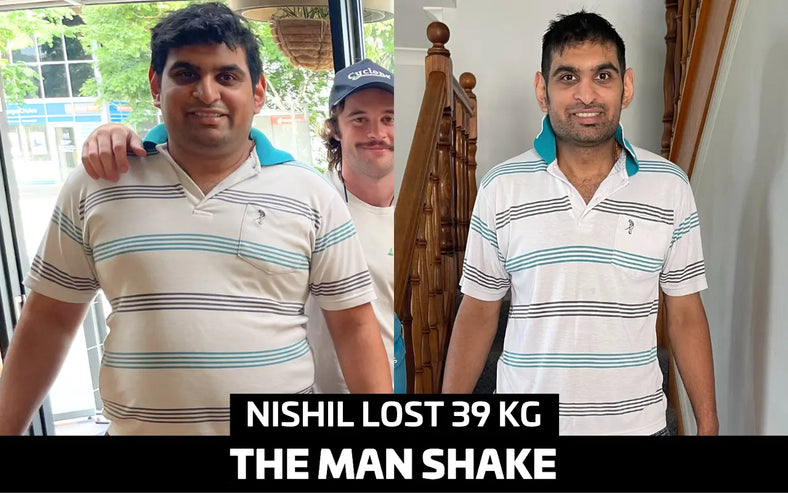 NIshil's Persistence Paid Off with a Remarkable 39kg Weight Loss in 1 Year with The Man Shake Strawberry