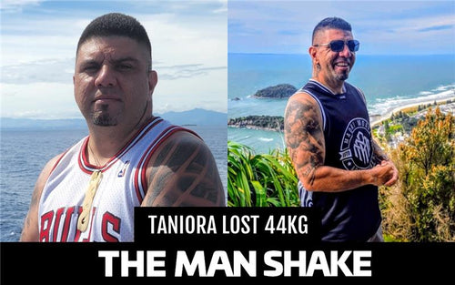 Taniora lost 44kg in 2 years using The Man Shake Plant Powered range — before & after